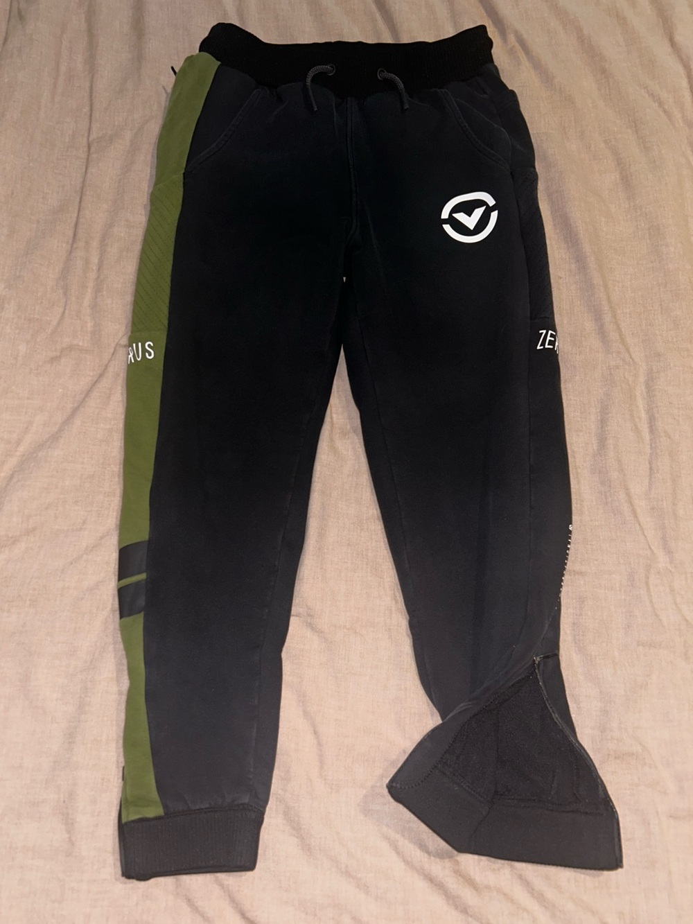 Virus International Black and Olive Green Jogger Pants